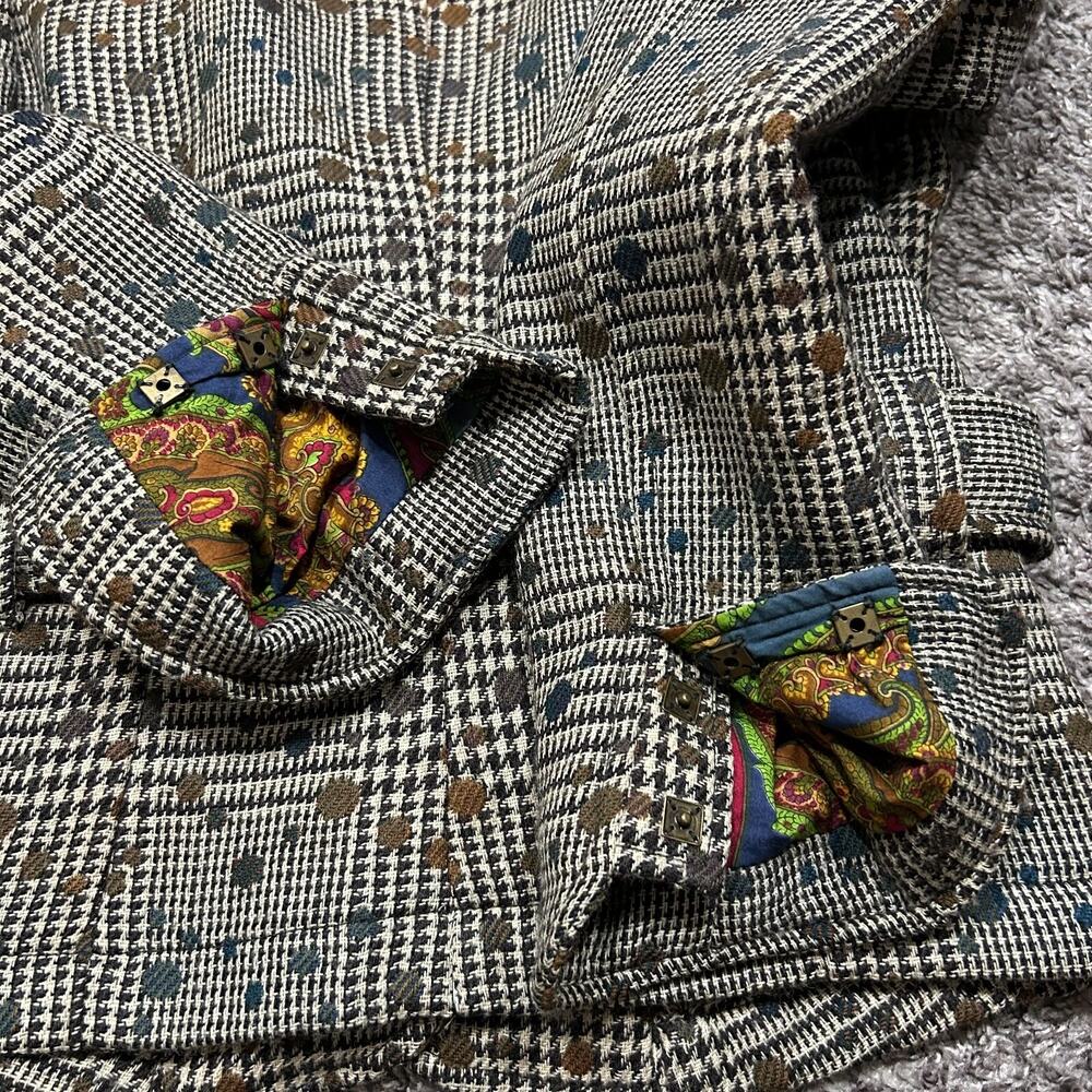 Robert Graham Wool Blazer Suit Jacket Herringbone Geometric Pattern Size 4 Women - Picture 9 of 10